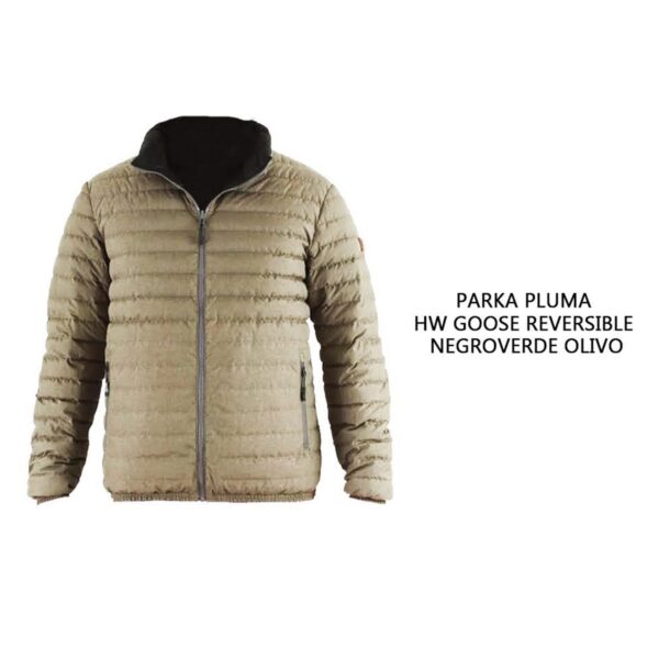 PARKA PLUMA HW GOOSE REVERSIBLE NEGROVERDE OLIVO