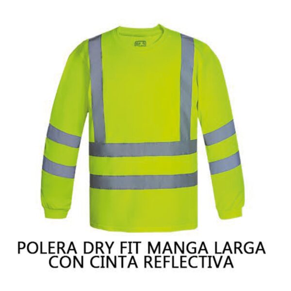 POLERA DRY FIT MANGA LARGA CON CINTA REFLECTIVA